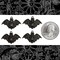 Black Plated Brass Raw Wide Bat Charms - Set of Four - BB-C152